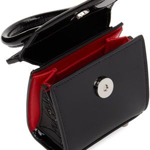 CHRISTIAN LOUBOUTIN Black Patent Nano Paloma Bag